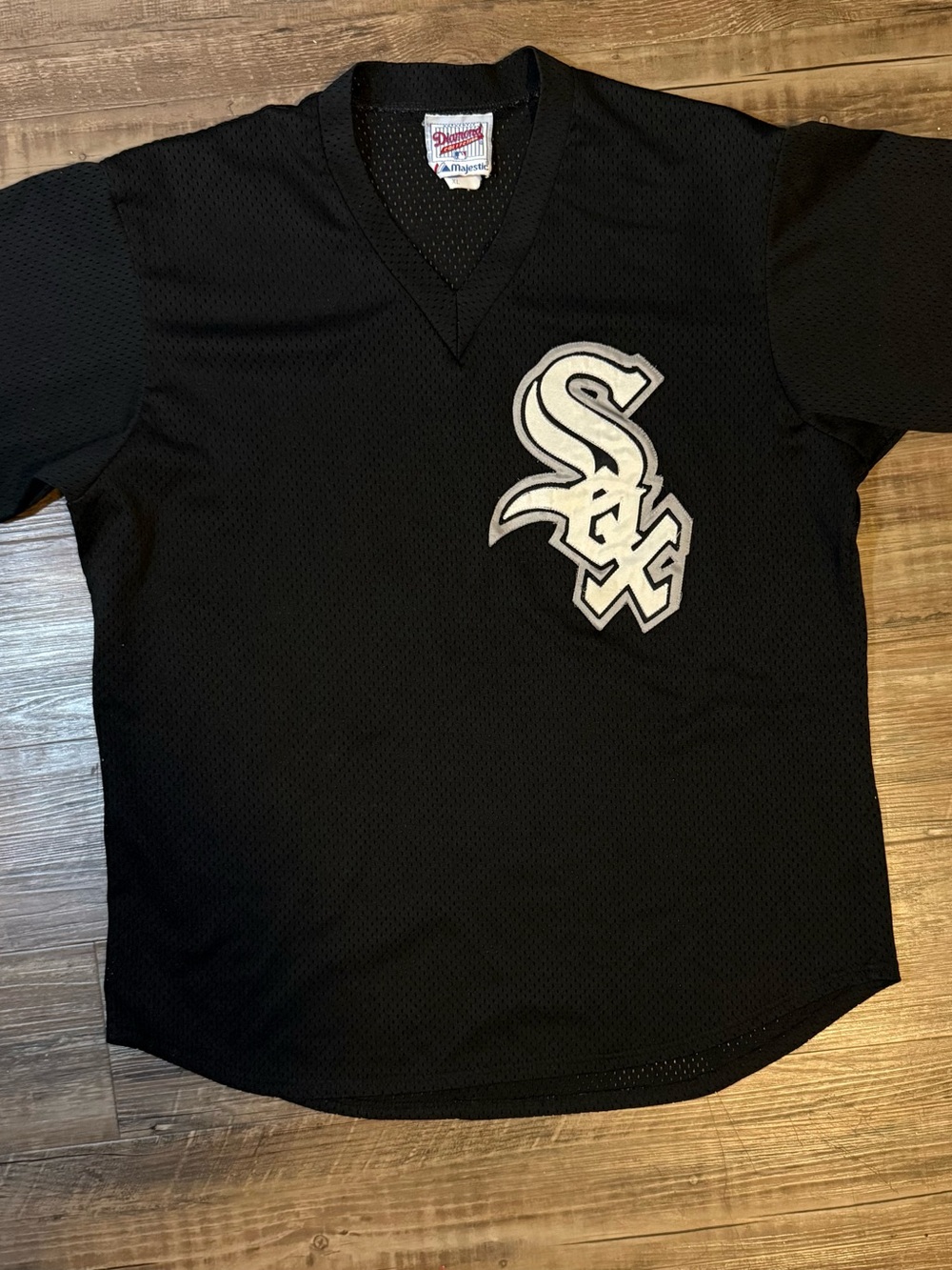 Majestic Black and White Mesh Team Jersey